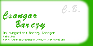 csongor barczy business card